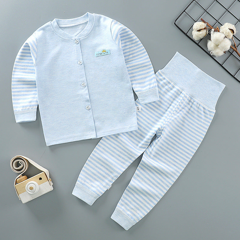 Autumn and winter children's cotton high-waist belly-protecting autumn clothes long trousers
