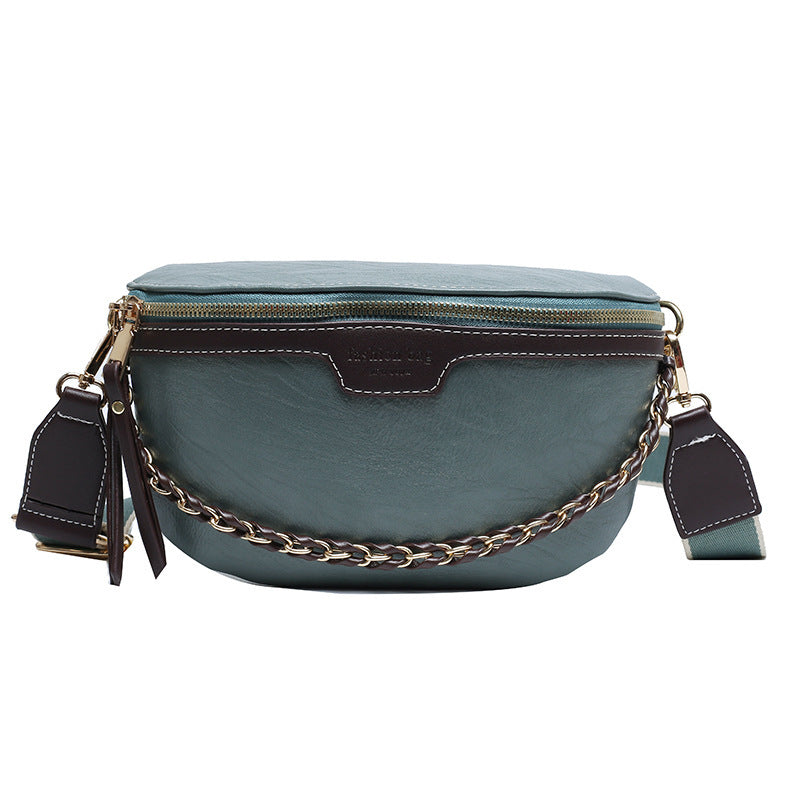 Casual Chest Color Textured One-shoulder Messenger Bag