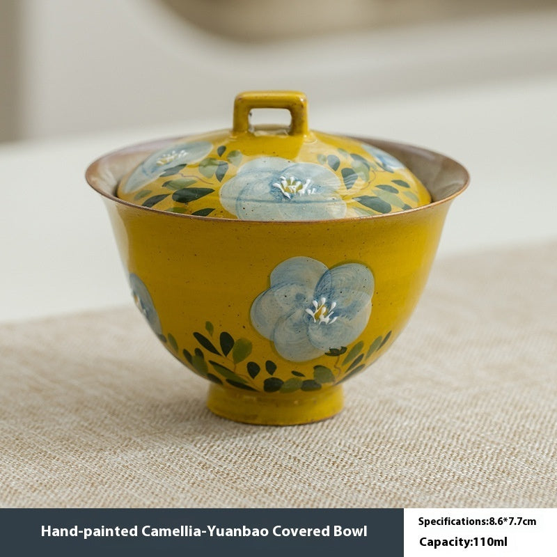 Camellia Tea Set Simple Home Teapot Tea Cup Gaiwan Complex