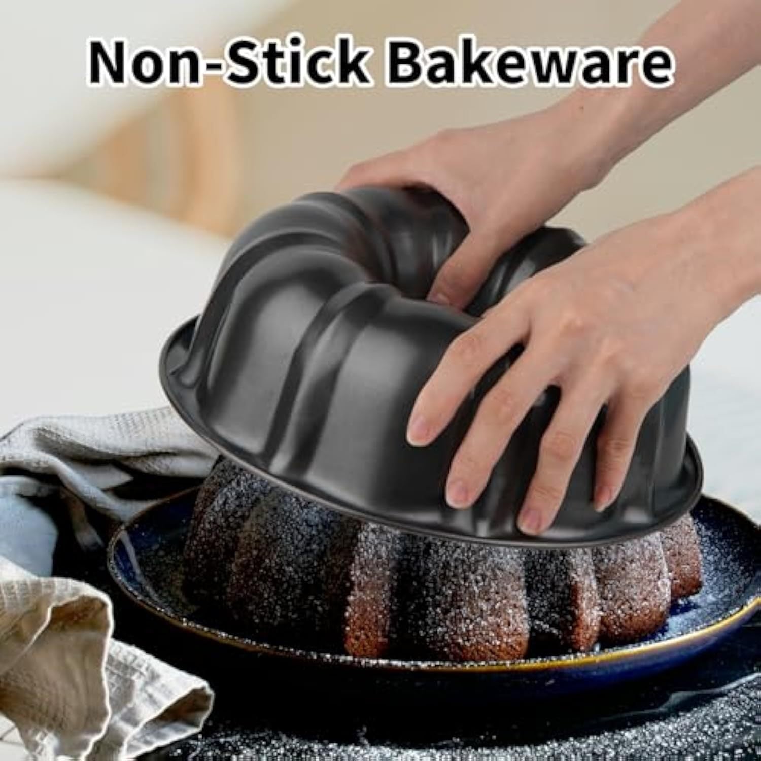 Moule à manqué antiadhésif en acier au carbone robuste, moule à gâteau rond cannelé, moule à cake, moule à bundt, moule à gâteau tube, moule à pâtisserie, moule à gâteau pour gelée