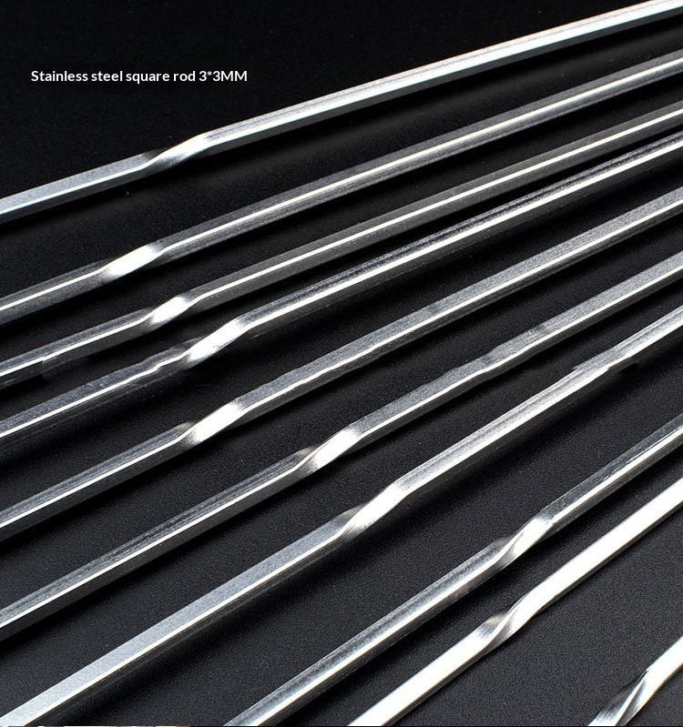 Bold Square Stainless Steel Barbecue Skewers