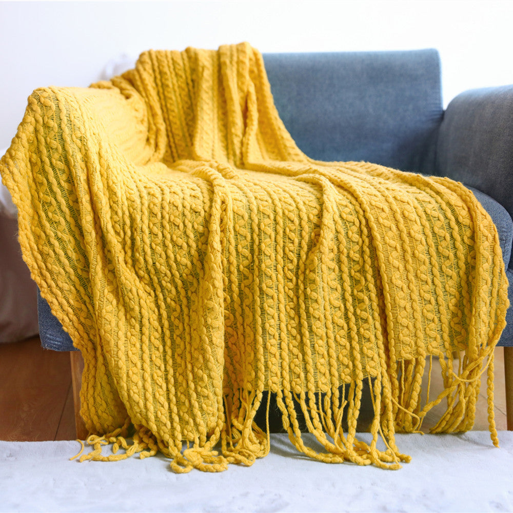 Sofa Towel Cover Cloth Tassel Wool Blanket Air Conditioning Blanket