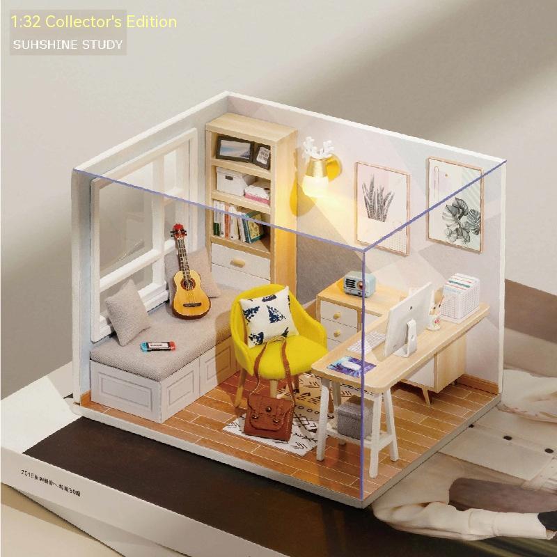 Mini Diy Sunshine Study Hand-assembled Wooden Building Model
