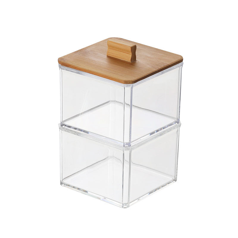 Multifunctional wooden lid storage box