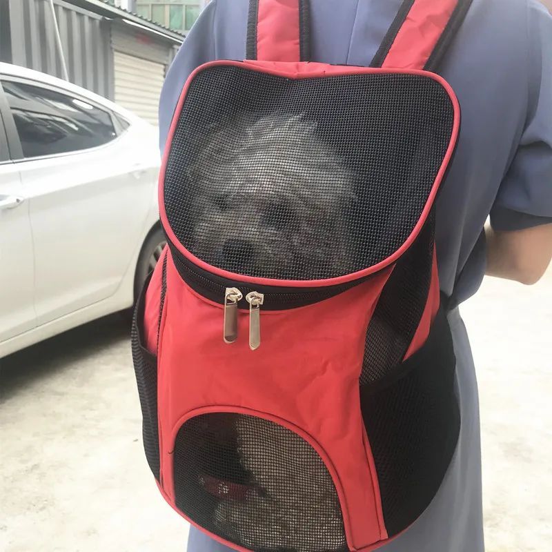 Sac à dos de transport respirant pour chiot et petit chien (Chihuahua, Schnauzer, Carlin) – Sac de transport portable pour animaux de compagnie pour l'extérieur