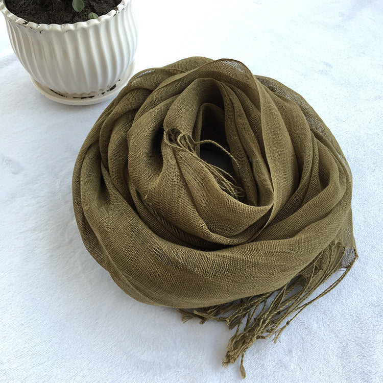 Thin Linen Candy Color Scarf Travel Holiday Sunscreen Shawl
