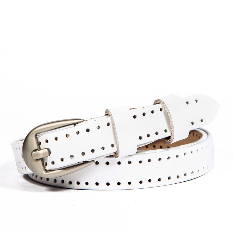 Hollow leather belt