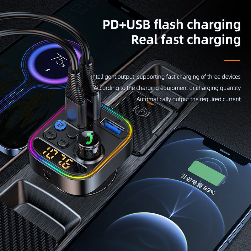 New T18 Automotive MP3 Player Multi-function Bluetooth Receiver Car U Disk Lossless Music Fm Transmitter