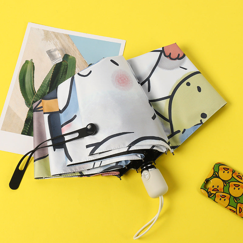 Cartoon Simple Automatic Folding Sun Umbrella