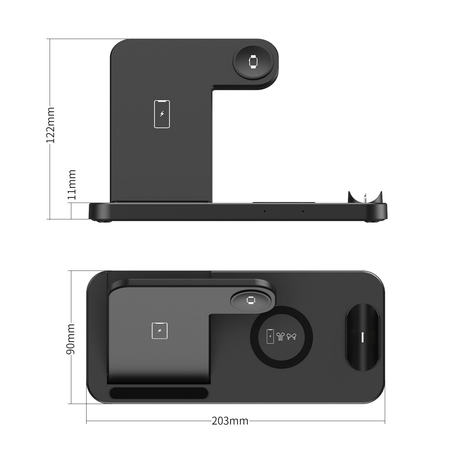 Chargeur sans fil Chargeur sans fil trois-en-un pour téléphones et montres