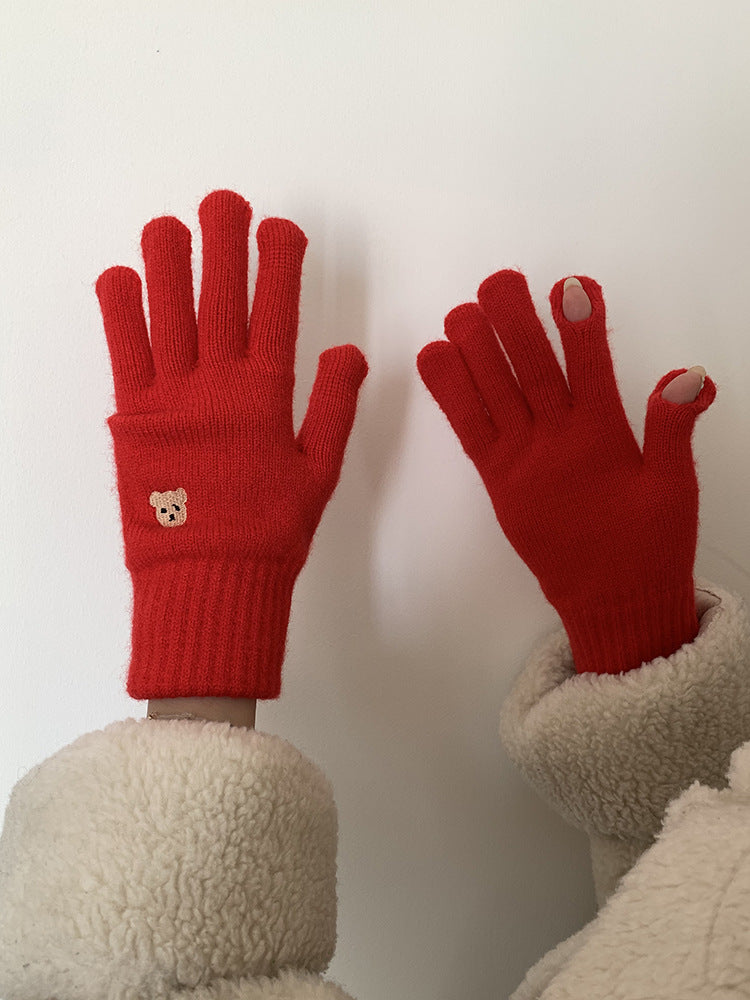 Warm Fingerless Knitting Wool Gloves