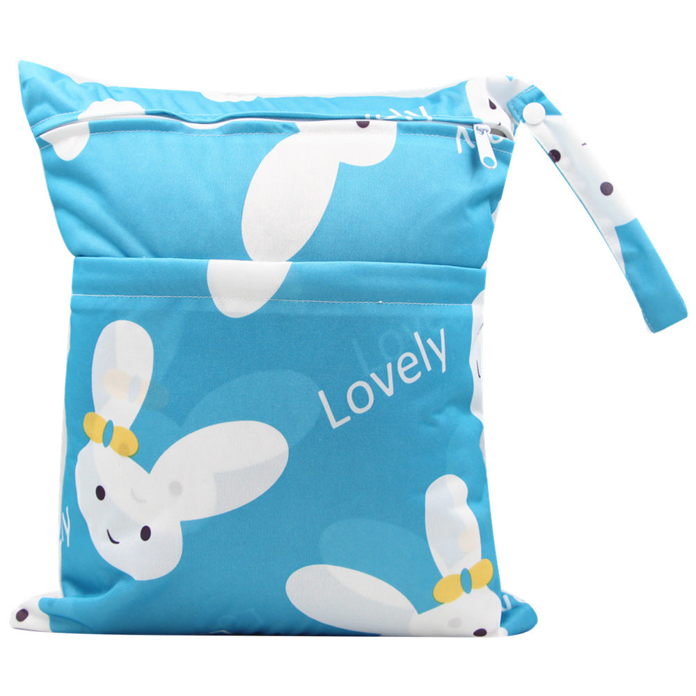 Diaper Bag 30 36cm Baby Double Zipper Printing Waterproof Diaper Bag