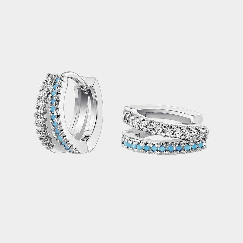 Light Luxury Minority Zircon Blue 925 Sterling Silver Earrings For Women