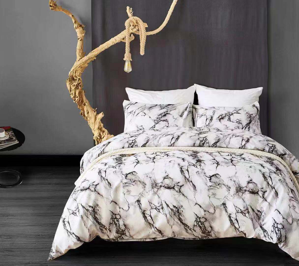 Three sets of textured stone quilt cover and pillowcase