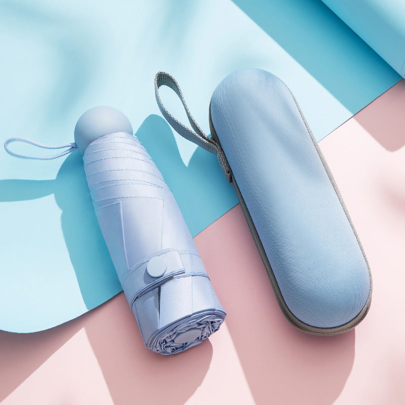 Sunshade and UV protection folding capsule umbrella