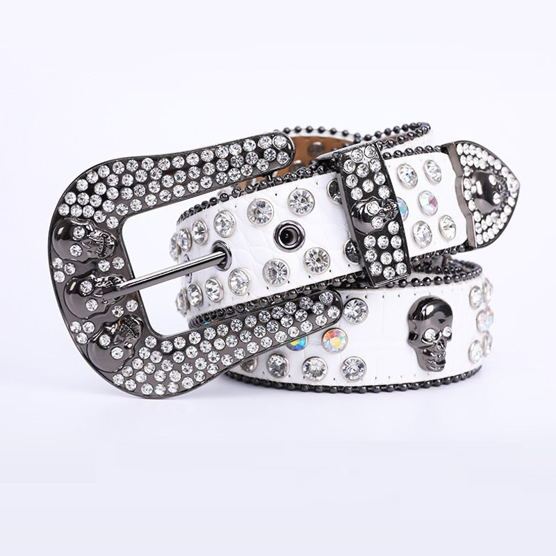 Ceinture strass crâne à la mode et populaire