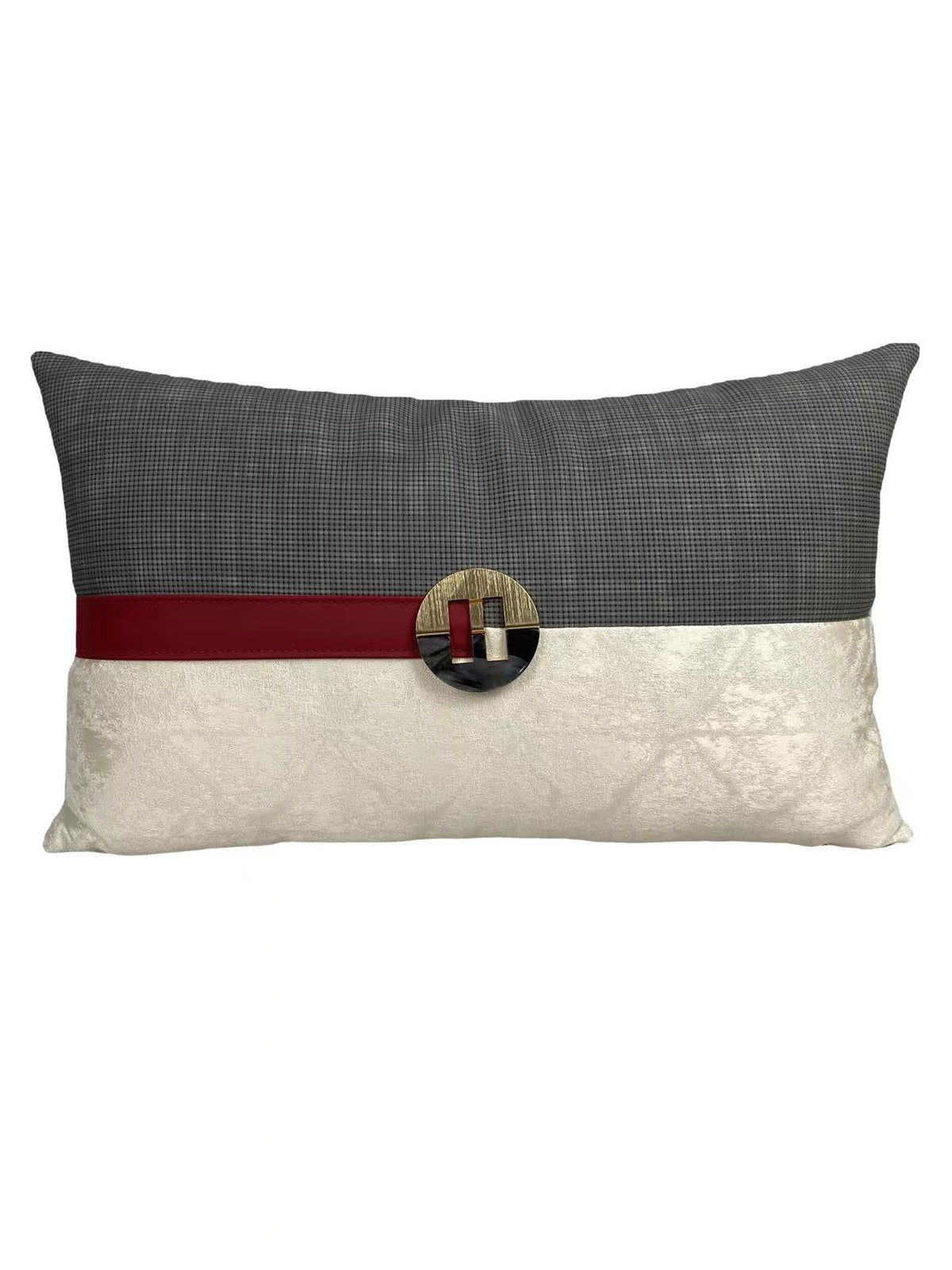 Simple Modern New Chinese Jacquard Woven Leather Pillowcase