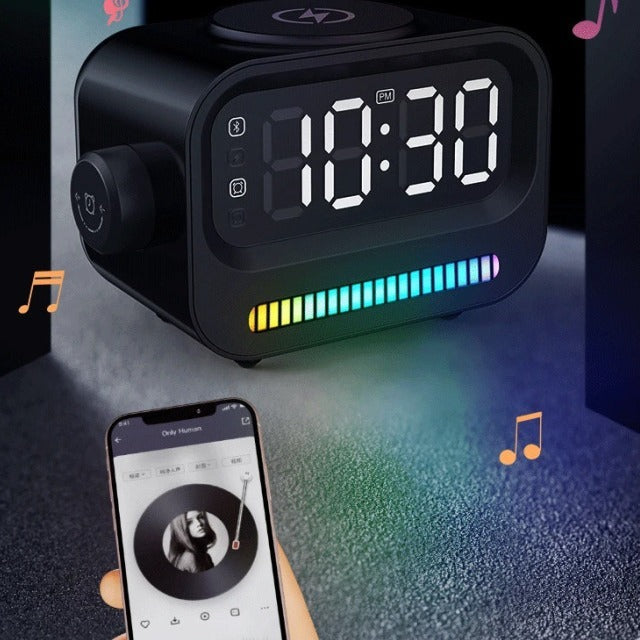 Atmosphere Light Digital Clock Alarm Clock Speaker Three-in-one