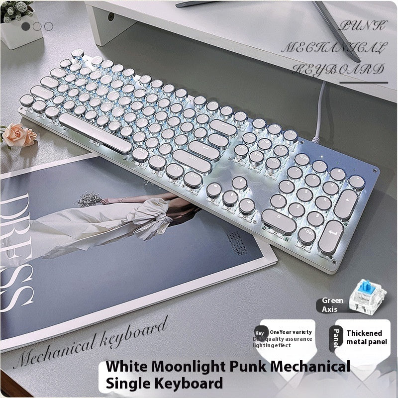 TK100 Mechanical Keyboard Green Axis Retro Punk