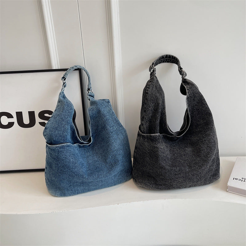 Casual Large Capacity Denim Shoulder Tote Bag
