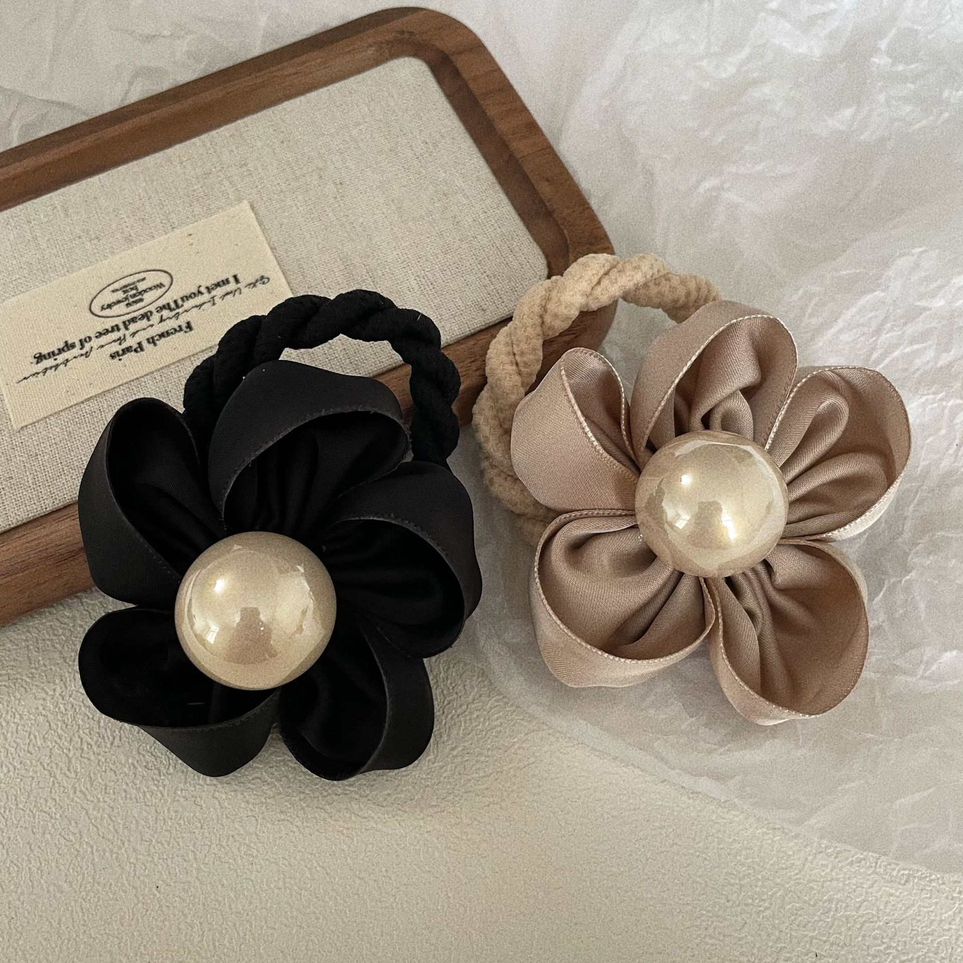 Pearl Handmade Flower Rubber Band Hair Band Simple