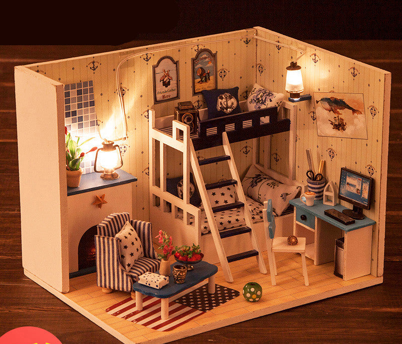Small house model assembled villa house toy