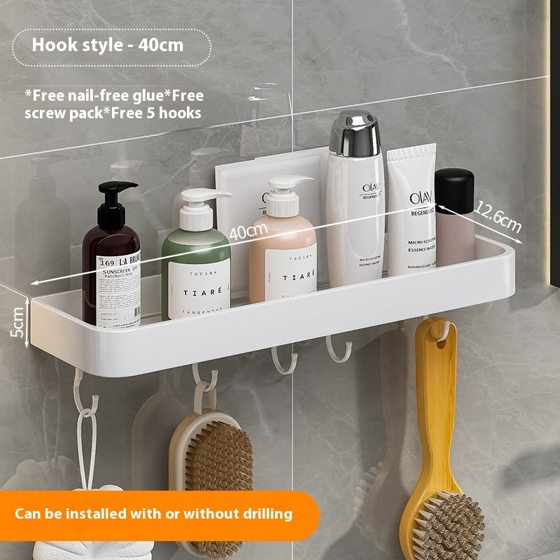 White Punch-free Bathroom Rack Wall-mounted