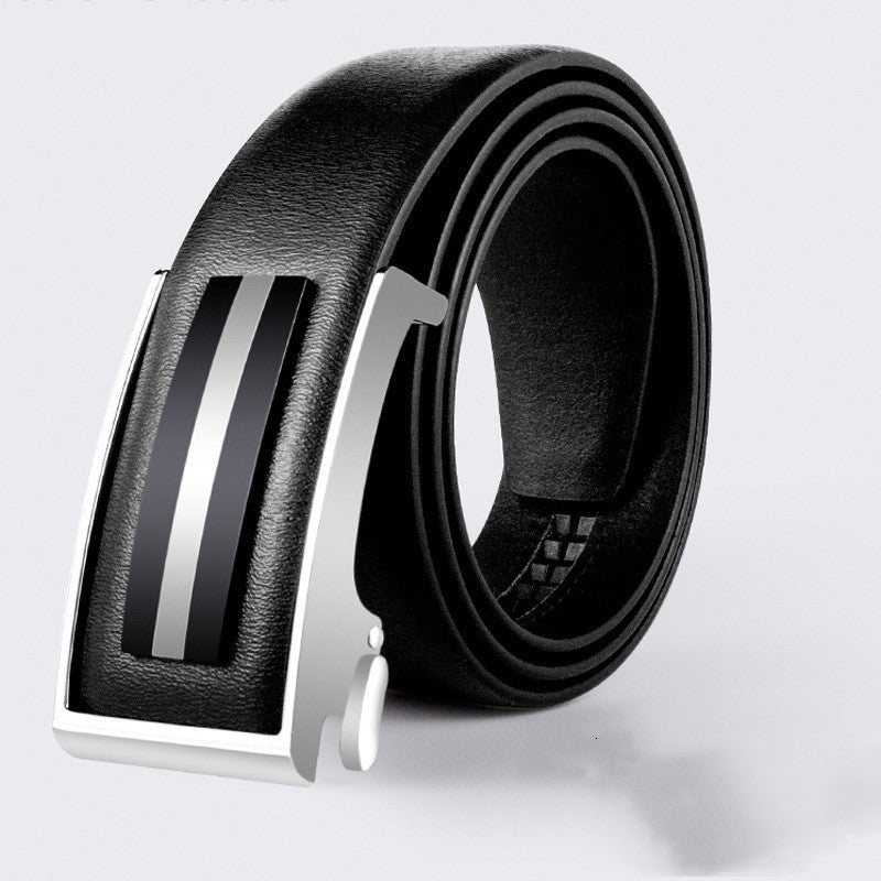 Top Layer Men's Genuine Leather Casual Automatic Buckle Belt