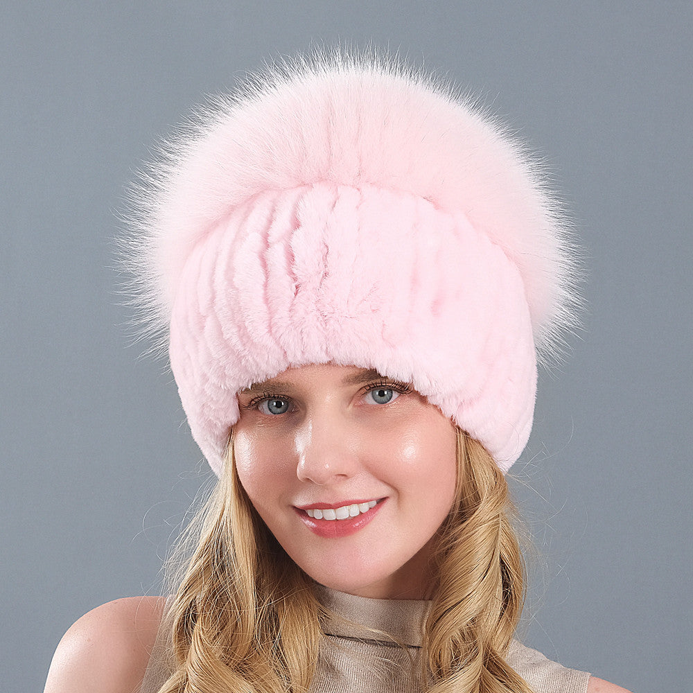 Korean Style Knitted Earmuffs Straw Hat Women