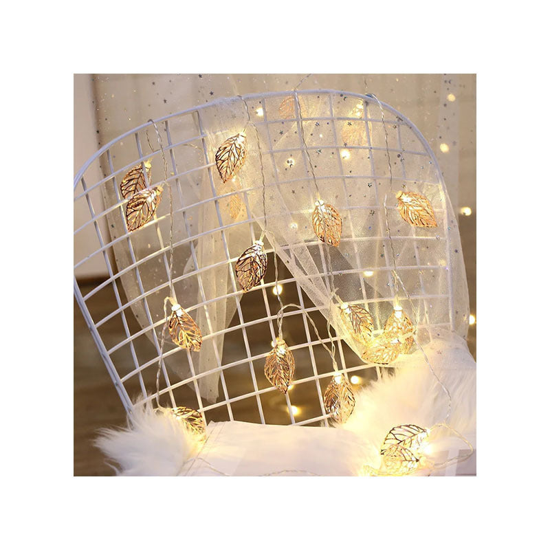 LED iron leaf light string outdoor ins Christmas day