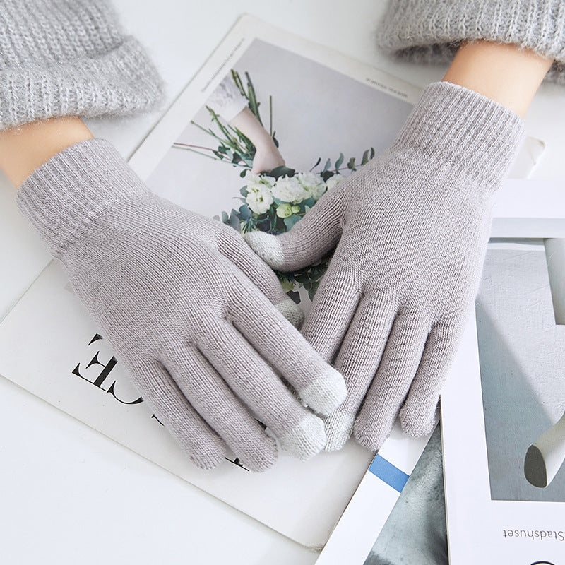 Winter Warm Plush Thickened Touch Screen Gloves