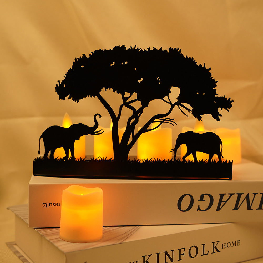 European Style Simple Iron Art Candle Holder Decoration