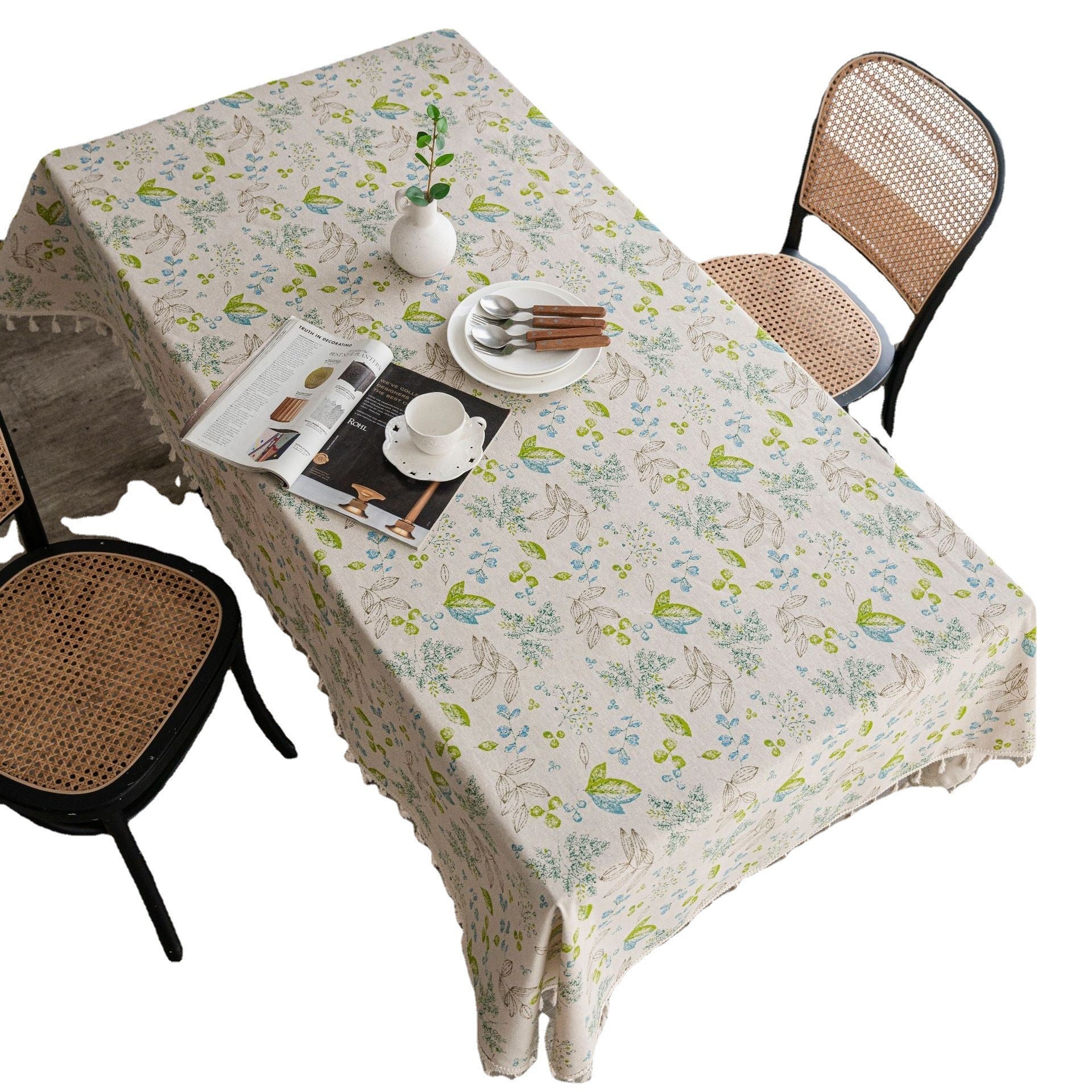Tassel Tablecloth Small Fresh Cotton And Linen Fabric