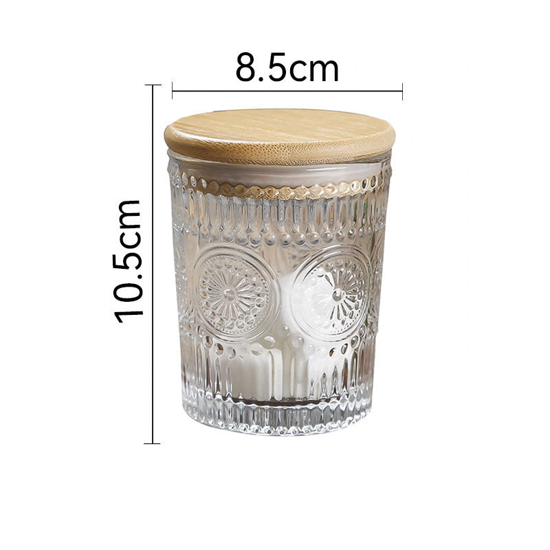 Bocal de rangement rétro en verre estampé hermétique
