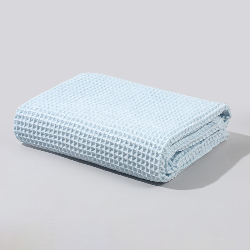 Waffle Baby Blanket Pure Cotton Solid Color Bath Towel