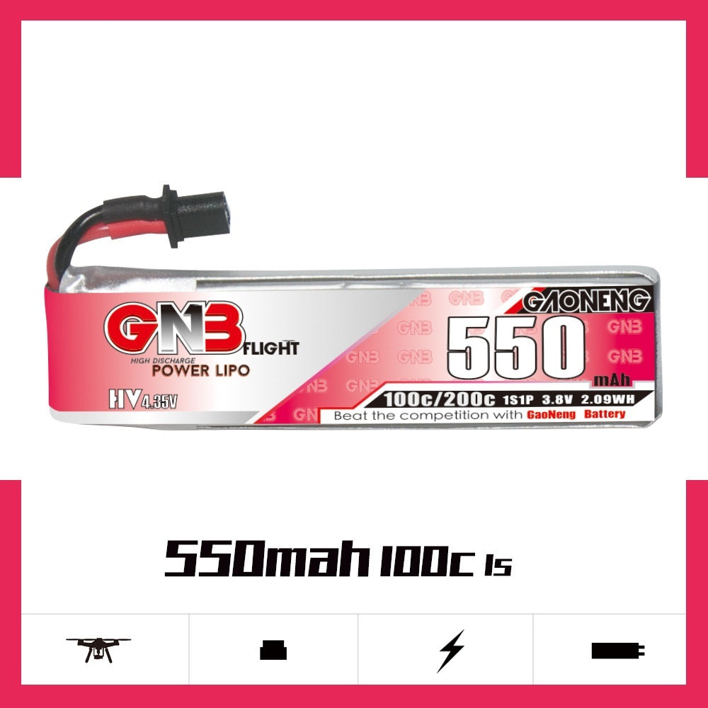 GNB High Energy 550MAH 1s 38V Remote Control FPV UAV Power HV Lithium Battery A30 Plug