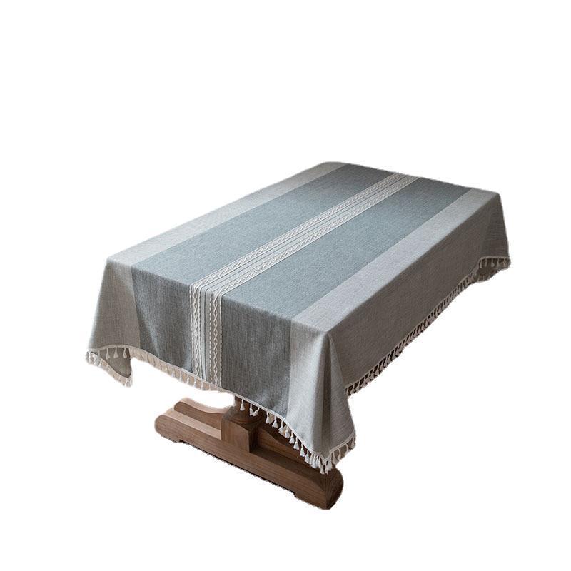 Double Stripe Knitted Jacquard Rectangular Tablecloth