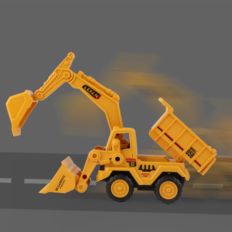 Inertial Engineering Vehicle Simulation Multifunctional Excavator Bulldozer Dumptruck Three-in-one Children's Toy Birthday Gift