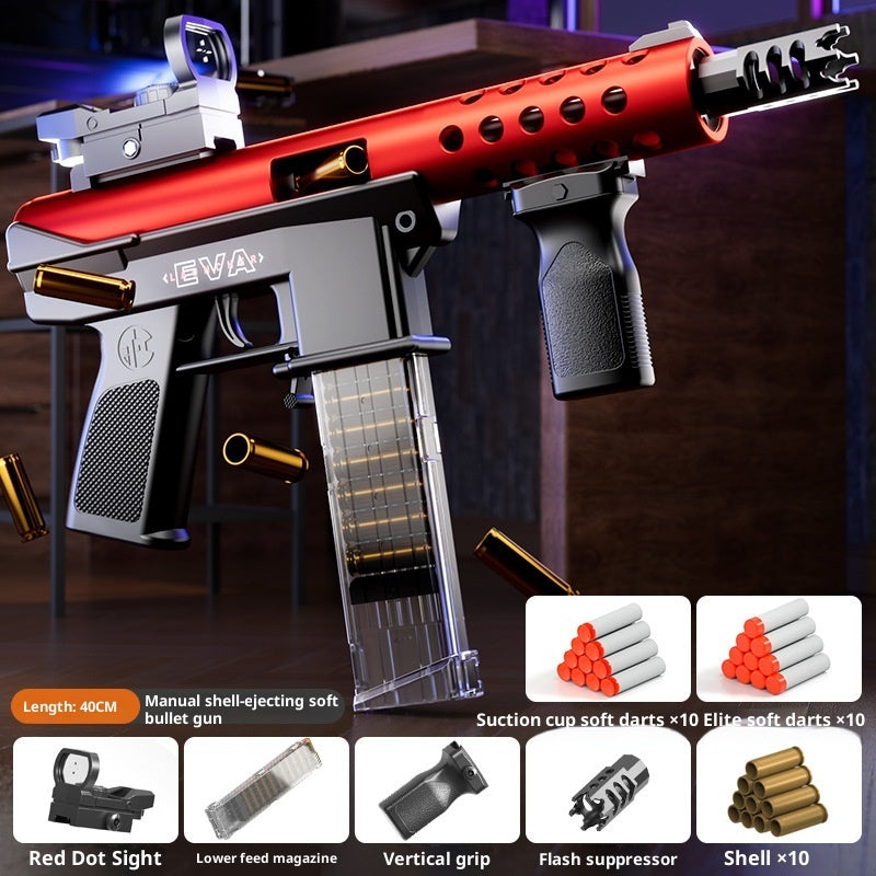 TEC-9 Soft Bullet Gun Manual Shell Throwing Submachine Gun Model