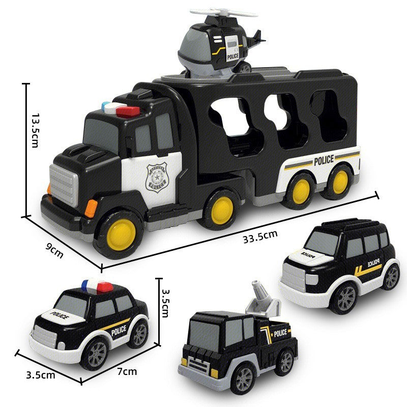 Children's Double Storage Transport Vehicle Inertia Engineering Team Music Toy Car