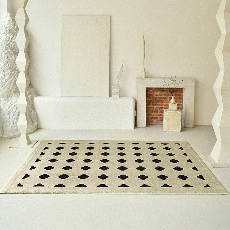 Modern French Print Living Room Bedroom Rug