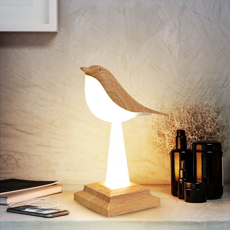 Bedroom Bedside Bird Square Night Light Charging Touch Atmosphere Table Lamp