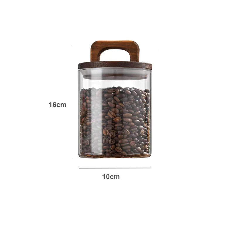 American Handle Wooden Lid Glass Sealed Tank