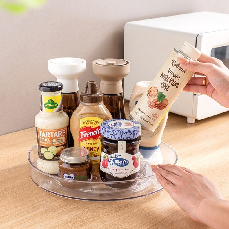Household Storage Rack Kitchen Spice Jar Multi-purpose Rotating Plate