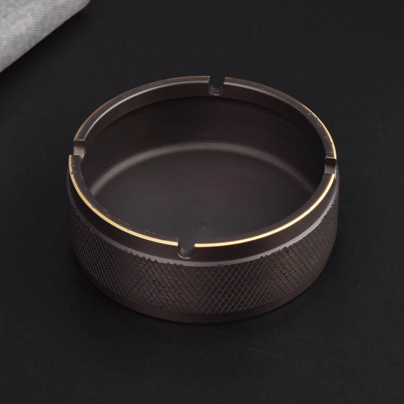 Brass Integrated Old Ashtray With Lid