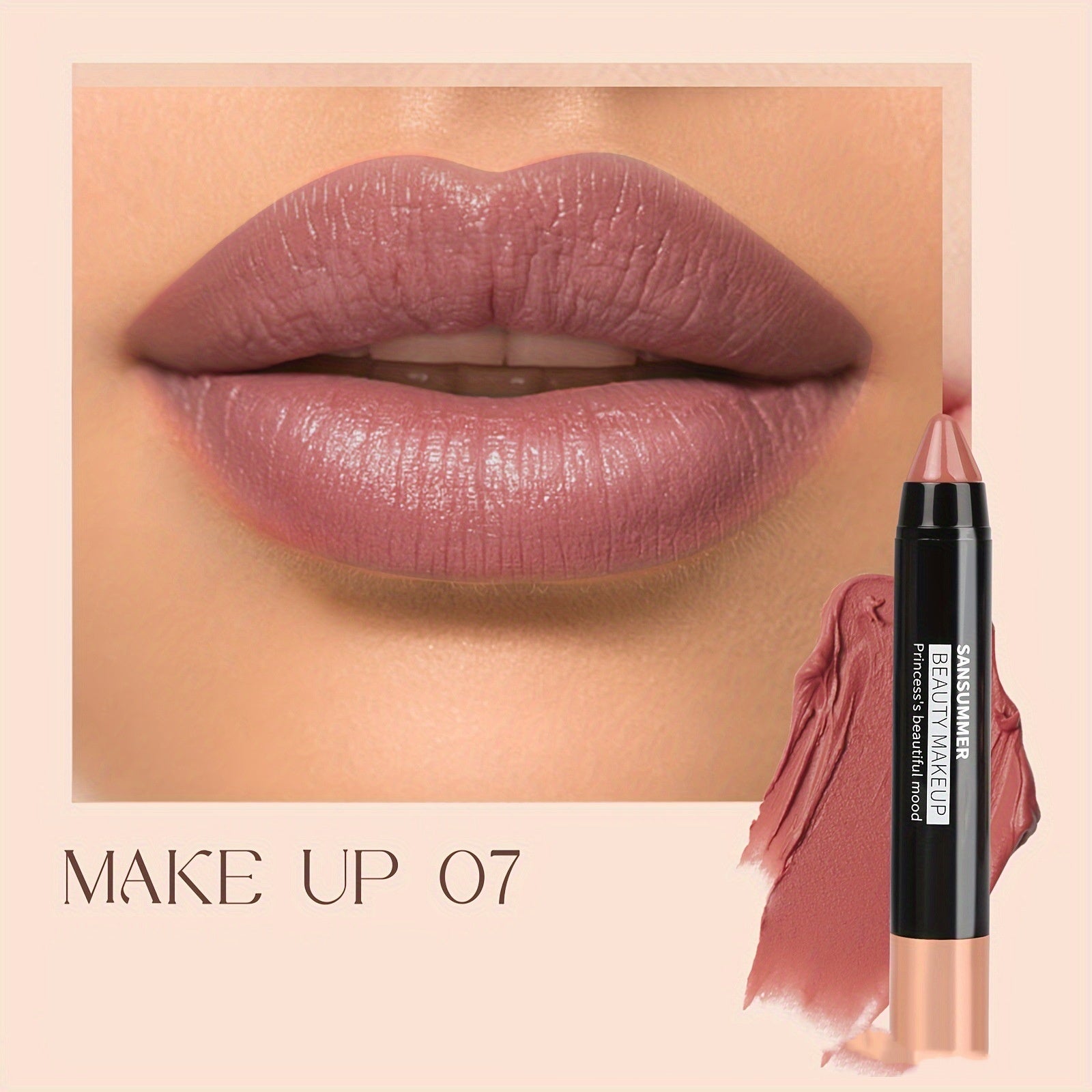 8-color Matte Universal Waterproof No Stain On Cup Lip Liner