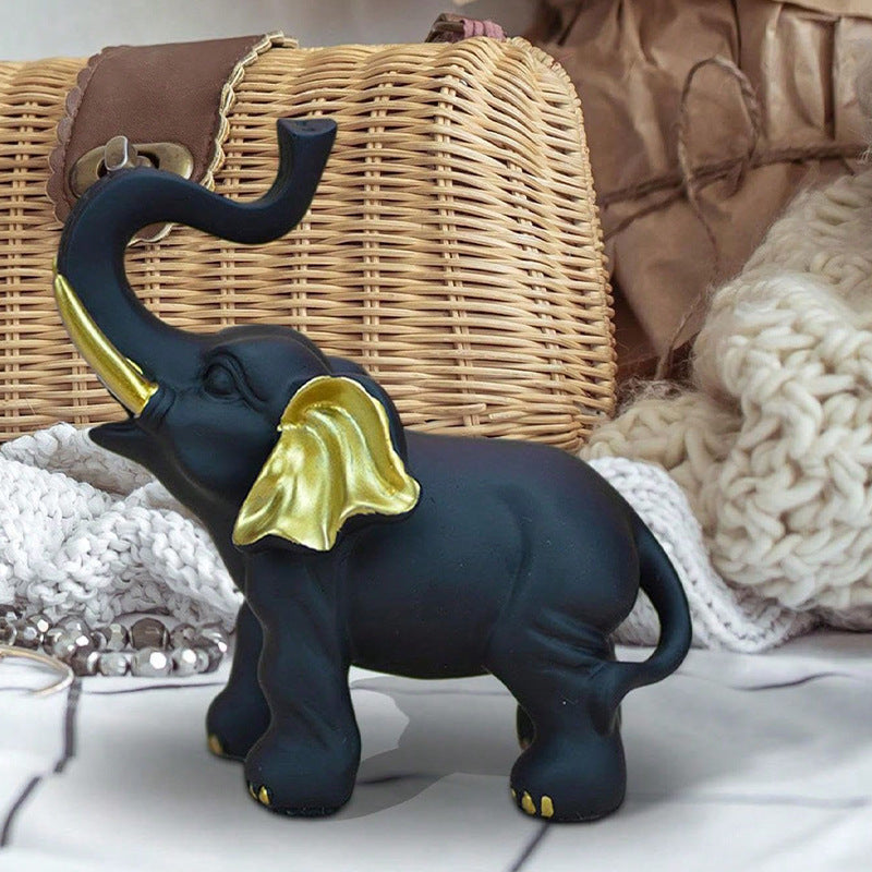 Cross-border Foreign Trade Home Desktop Decorative Resin Crafts Black Elephant Ornaments