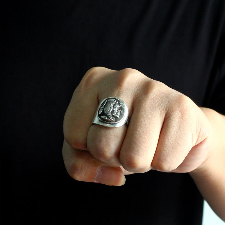 Bague indienne ancienne faite à la main en argent sterling S925, pièce errante, en argent thaïlandais
