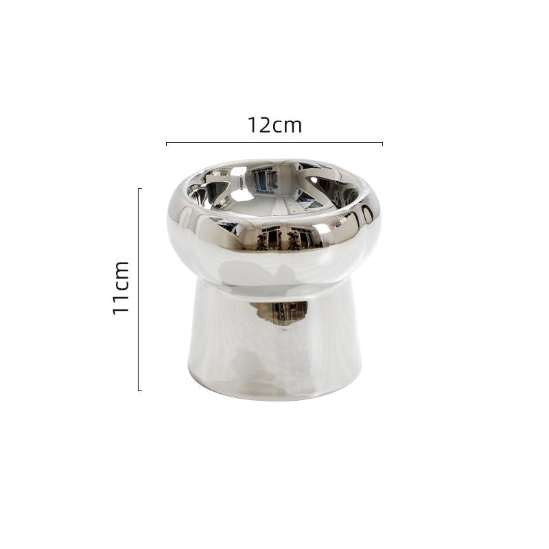 Electroplated Ceramic Cat Bowl Is Tip Proof