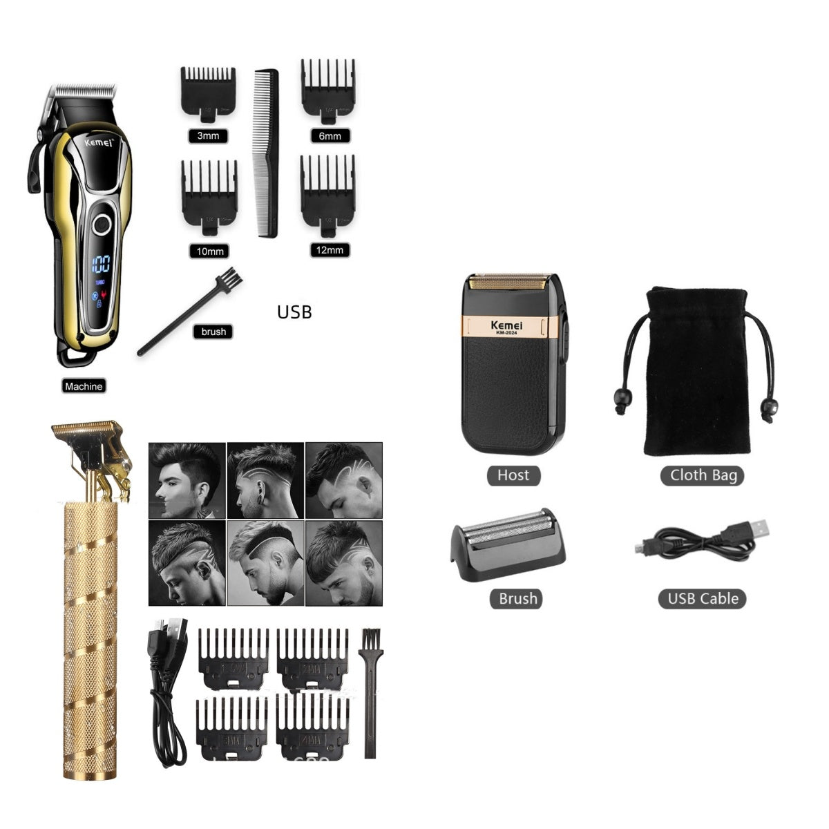 LCD Hair Clipper Shaver Professional Electric Hair And Beard Trimmer